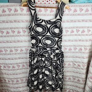 Effie's Heart Sleeveless Dress Circle Print Casual Sundress Size L